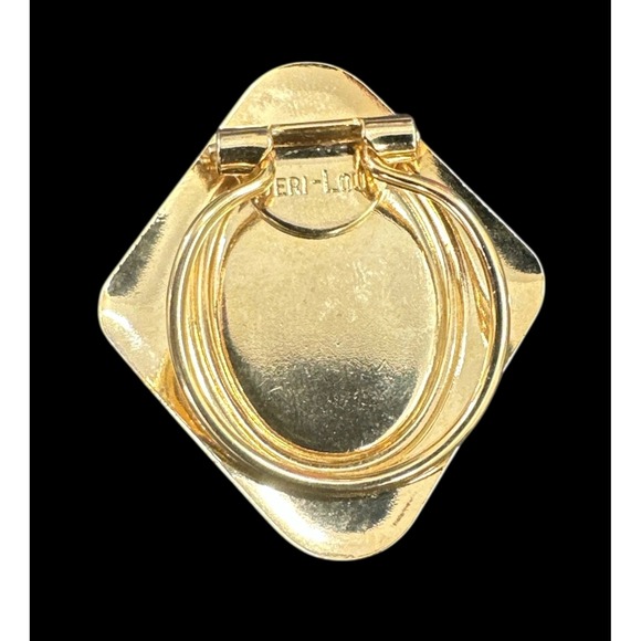 JERI-LOU Carded Scarf Clip Gold Tone Diamond Cream Lined Cab NWOT - Picture 3 of 5